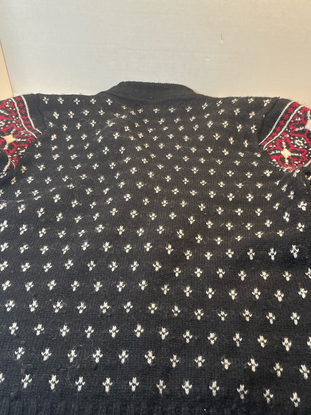 Casual Corner Black, Red & White Fair Isle Zip Cardigan - Picture 7 of 9